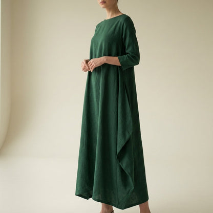 Women's Oversized Boho Maxi Dress Flowing Breathable Fabric – Elara