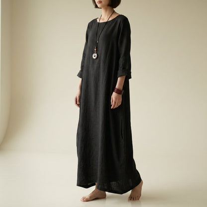 Women's Oversized Boho Maxi Dress Flowing Breathable Fabric – Elara