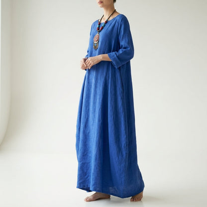 Women's Oversized Boho Maxi Dress Flowing Breathable Fabric – Elara