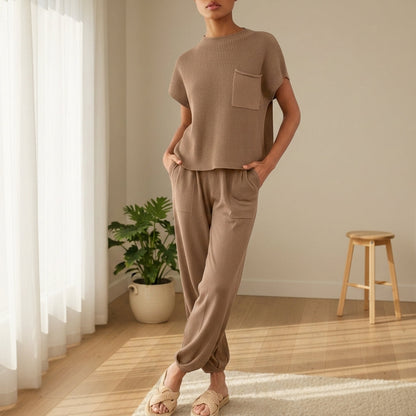 Women's Ribbed Knit Two Piece Set Relaxed Fit – Alessia