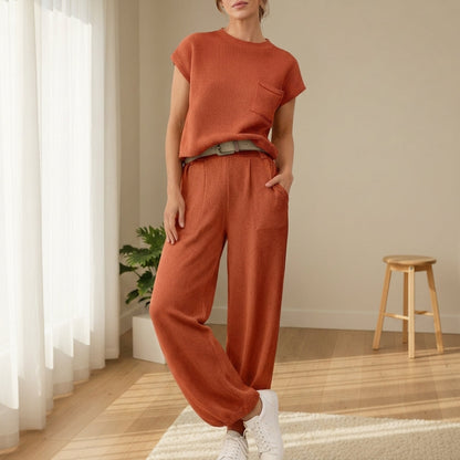 Women's Ribbed Knit Two Piece Set Relaxed Fit – Alessia