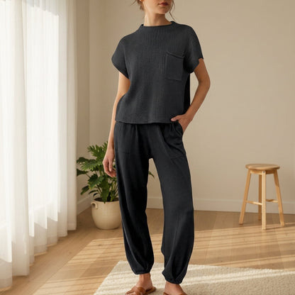 Women's Ribbed Knit Two Piece Set Relaxed Fit – Alessia