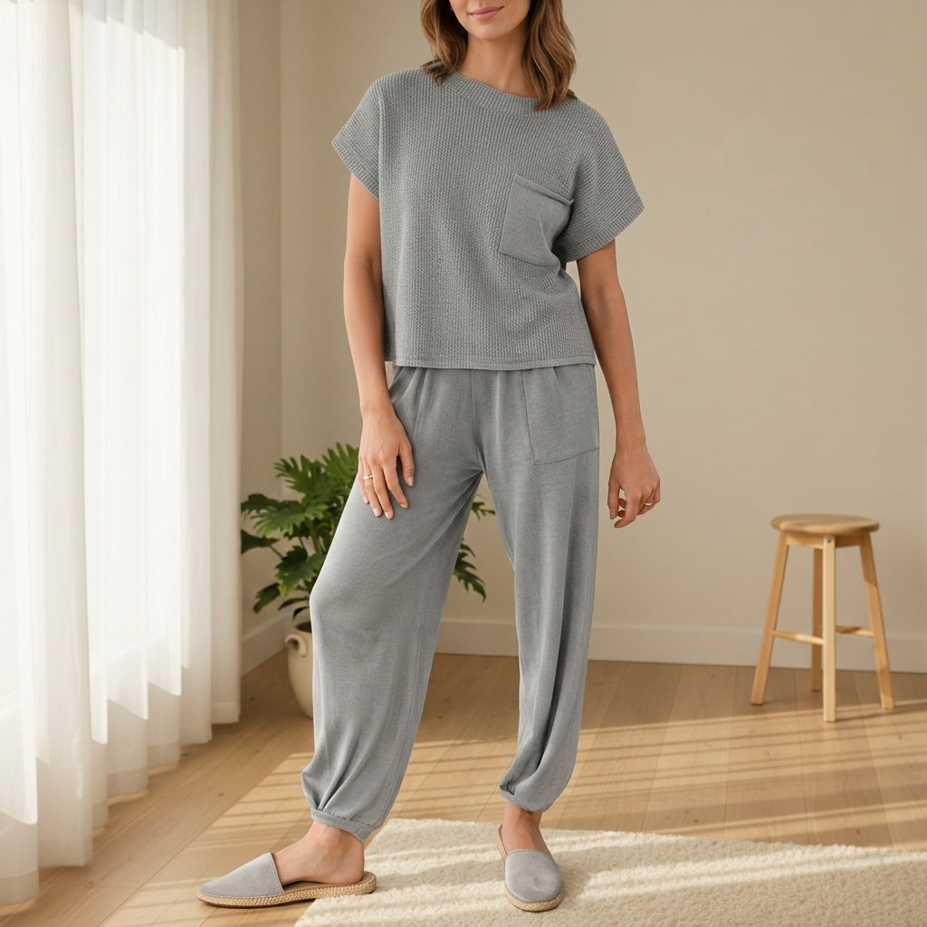 Women's Ribbed Knit Two Piece Set Relaxed Fit – Alessia