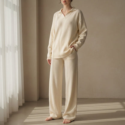 Women's Knit Polo Two-Piece Set Refined Tailored Fit – Maren
