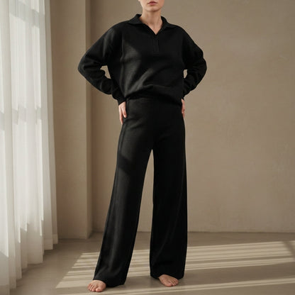 Women's Knit Polo Two-Piece Set Refined Tailored Fit – Maren