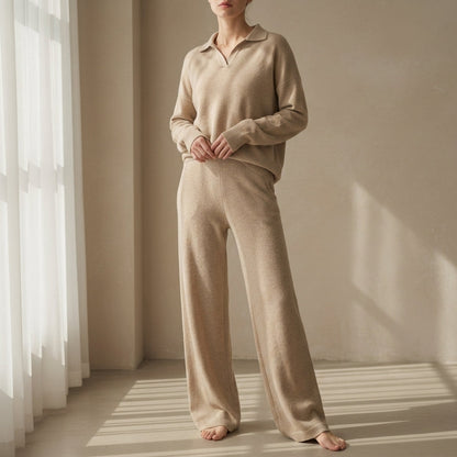 Women's Knit Polo Two-Piece Set Refined Tailored Fit – Maren