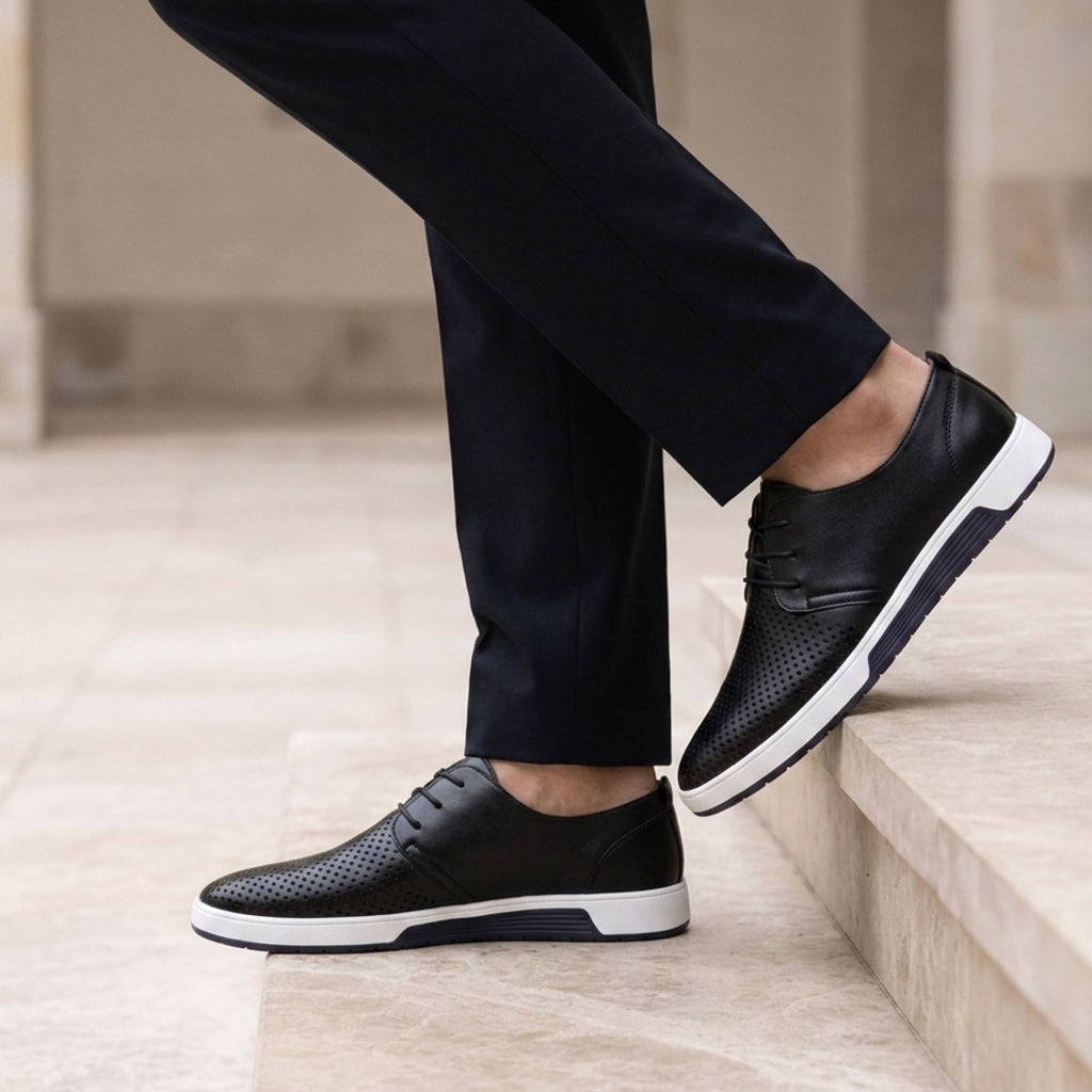 Men's Faux Leather Business Sneakers Non-Slip Sole – Lucian