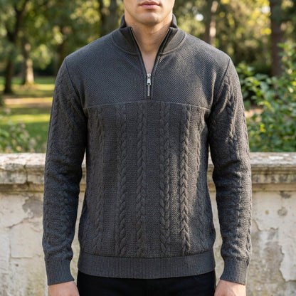 Cable Knit Quarter-Zip Sweater Soft Knit Blend – Marlowe