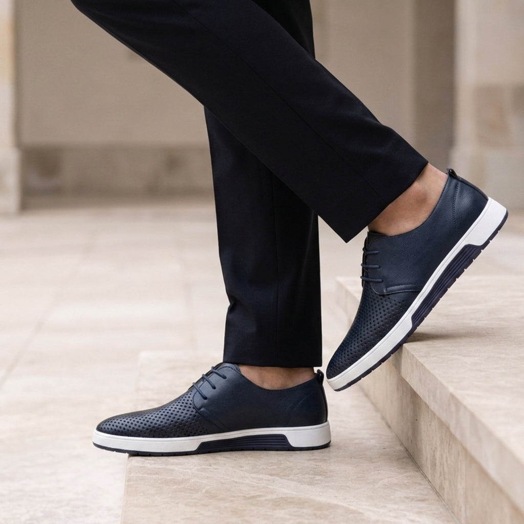 Men's Faux Leather Business Sneakers Non-Slip Sole – Lucian