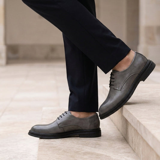 Men's Faux Leather Derby Dress Shoes Classic Style – Matteo