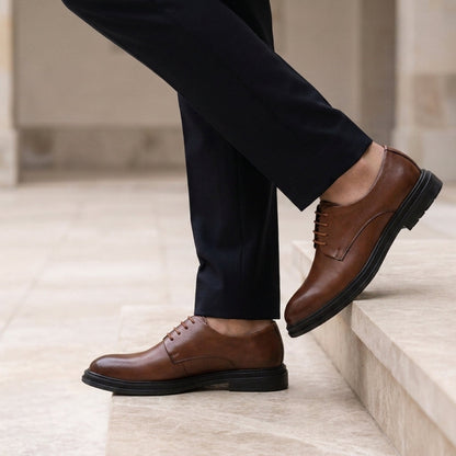 Men's Faux Leather Derby Dress Shoes Classic Style – Matteo