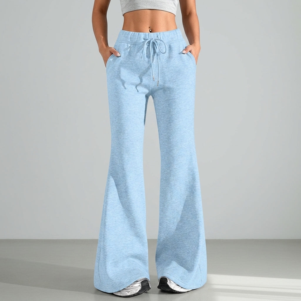 Flare Drawstring Joggers for Women Soft Fabric Elegant Fit – Maren