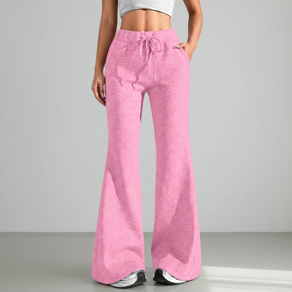 Flare Drawstring Joggers for Women Soft Fabric Elegant Fit – Maren