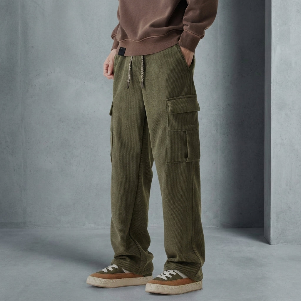 Corduroy Cargo Pants Relaxed Fit Functional Pockets – Marlowe