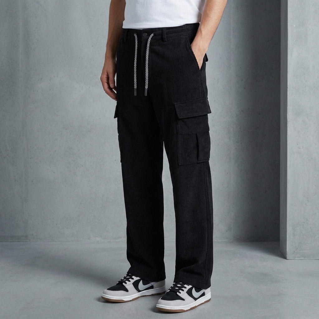 Corduroy Cargo Pants Relaxed Fit Functional Pockets – Marlowe