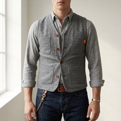 Cotton Button Vest Vintage-Inspired Layering Style – Marlowe