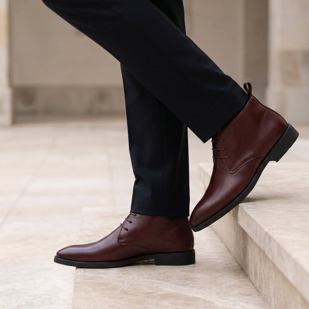 Men's Chukka Boots Polished Faux Leather Comfortable Fit – Laurent