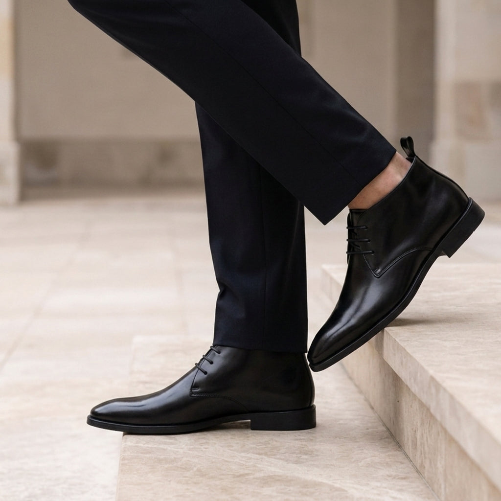 Men's Chukka Boots Polished Faux Leather Comfortable Fit – Laurent