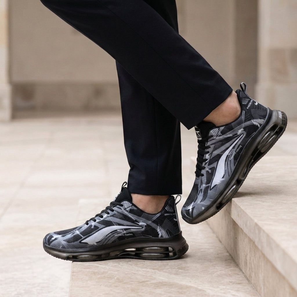 Gradient Mesh Air Sneakers Lightweight Cushioned Lace-Up – Vela