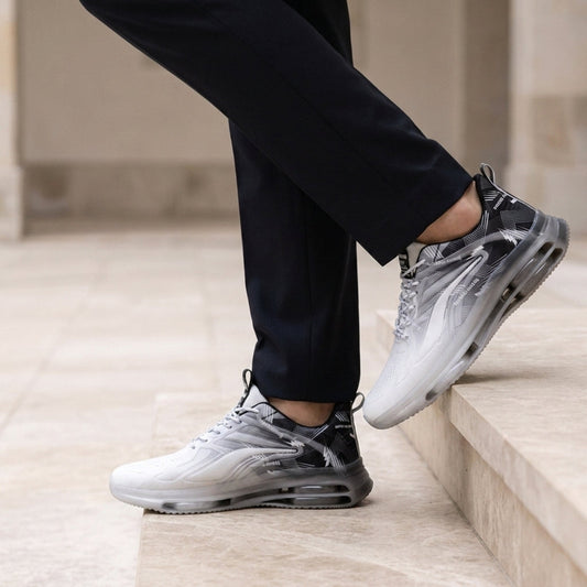 Gradient Mesh Air Sneakers Lightweight Cushioned Lace-Up – Vela