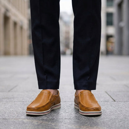 Leather Slip-On Loafers Classic Faux Leather Style – Matteo