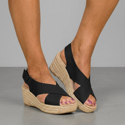Women's Orthopedic Wedge Espadrille Sandals Textile Upper – Marielle