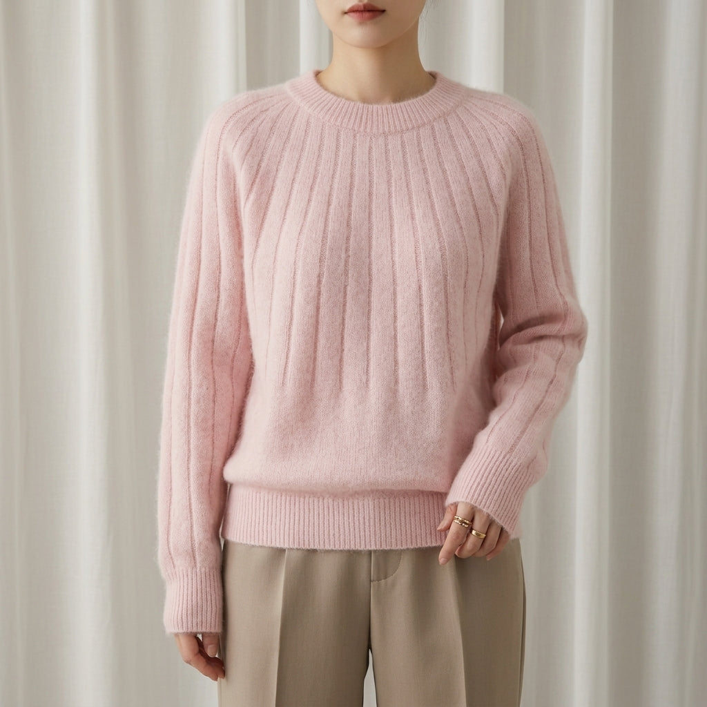 Soft Knit Crew Neck Sweater for Everyday Wear – Elara
