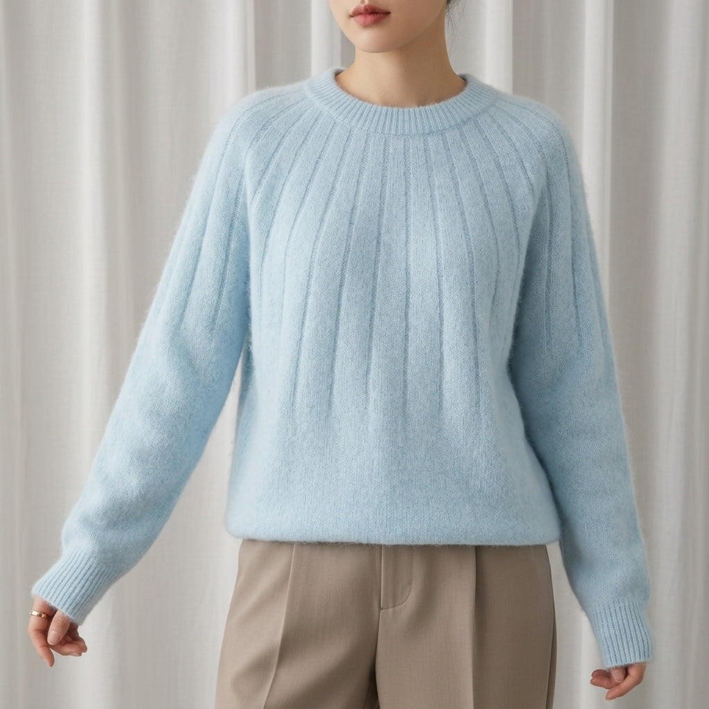 Soft Knit Crew Neck Sweater for Everyday Wear – Elara