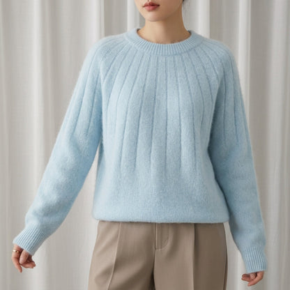 Soft Knit Crew Neck Sweater for Everyday Wear – Elara