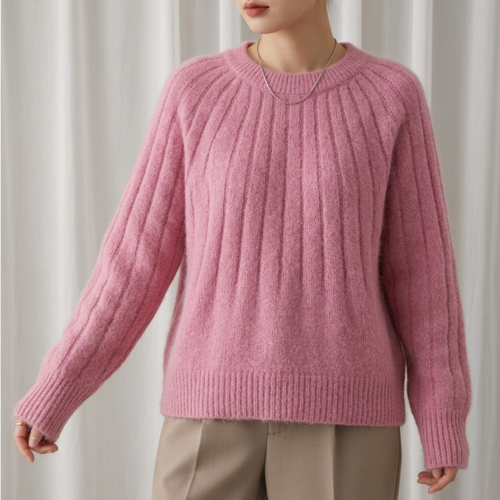 Soft Knit Crew Neck Sweater for Everyday Wear – Elara