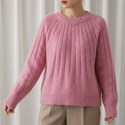 Soft Knit Crew Neck Sweater for Everyday Wear – Elara