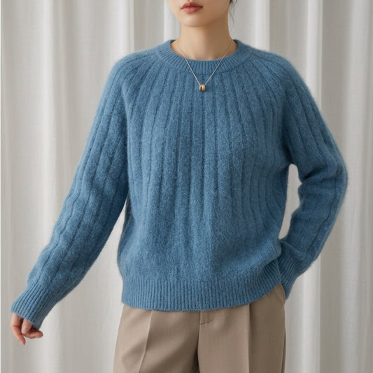 Soft Knit Crew Neck Sweater for Everyday Wear – Elara