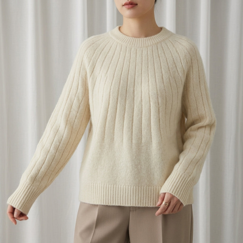 Soft Knit Crew Neck Sweater for Everyday Wear – Elara