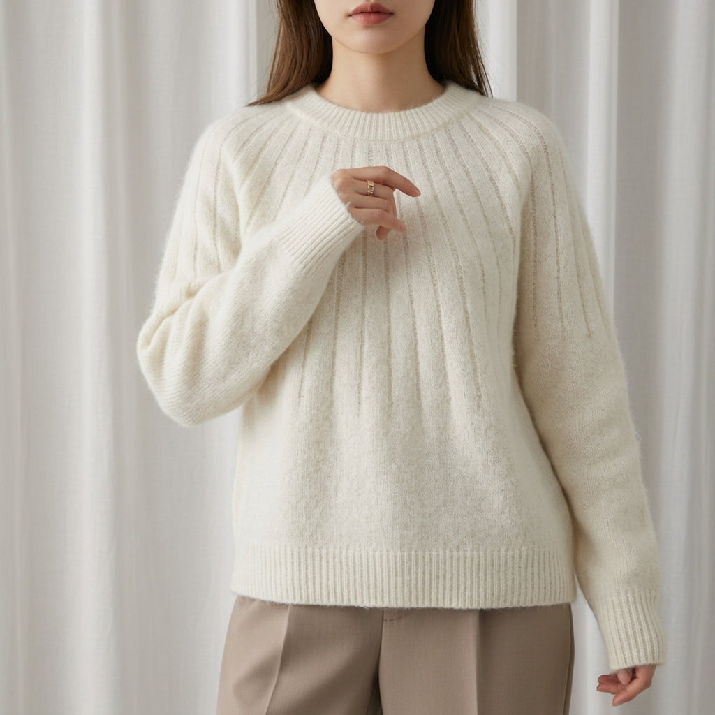Soft Knit Crew Neck Sweater for Everyday Wear – Elara