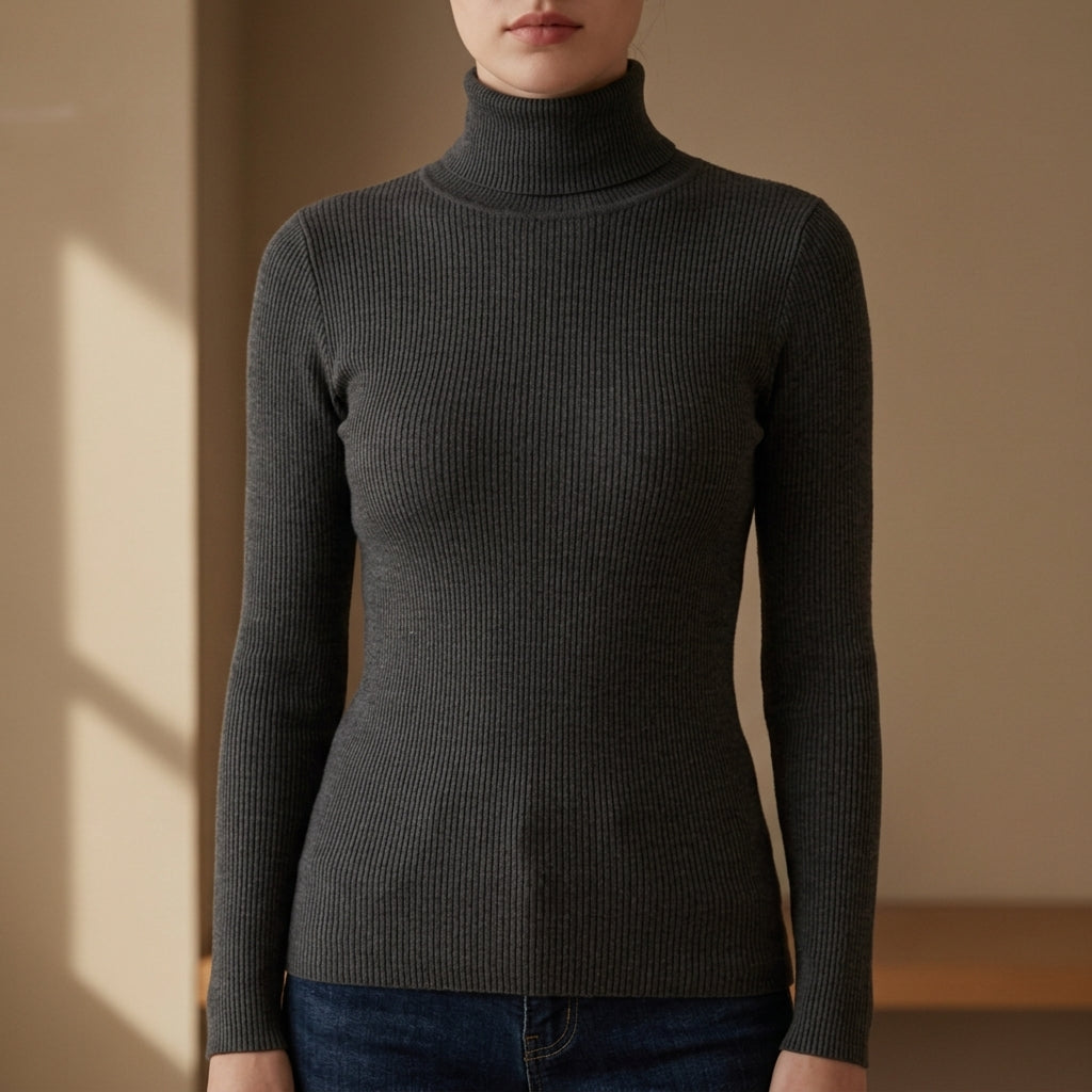 Slim Fit Turtleneck Sweater Soft Fabric Blend Classic Style – Marlowe