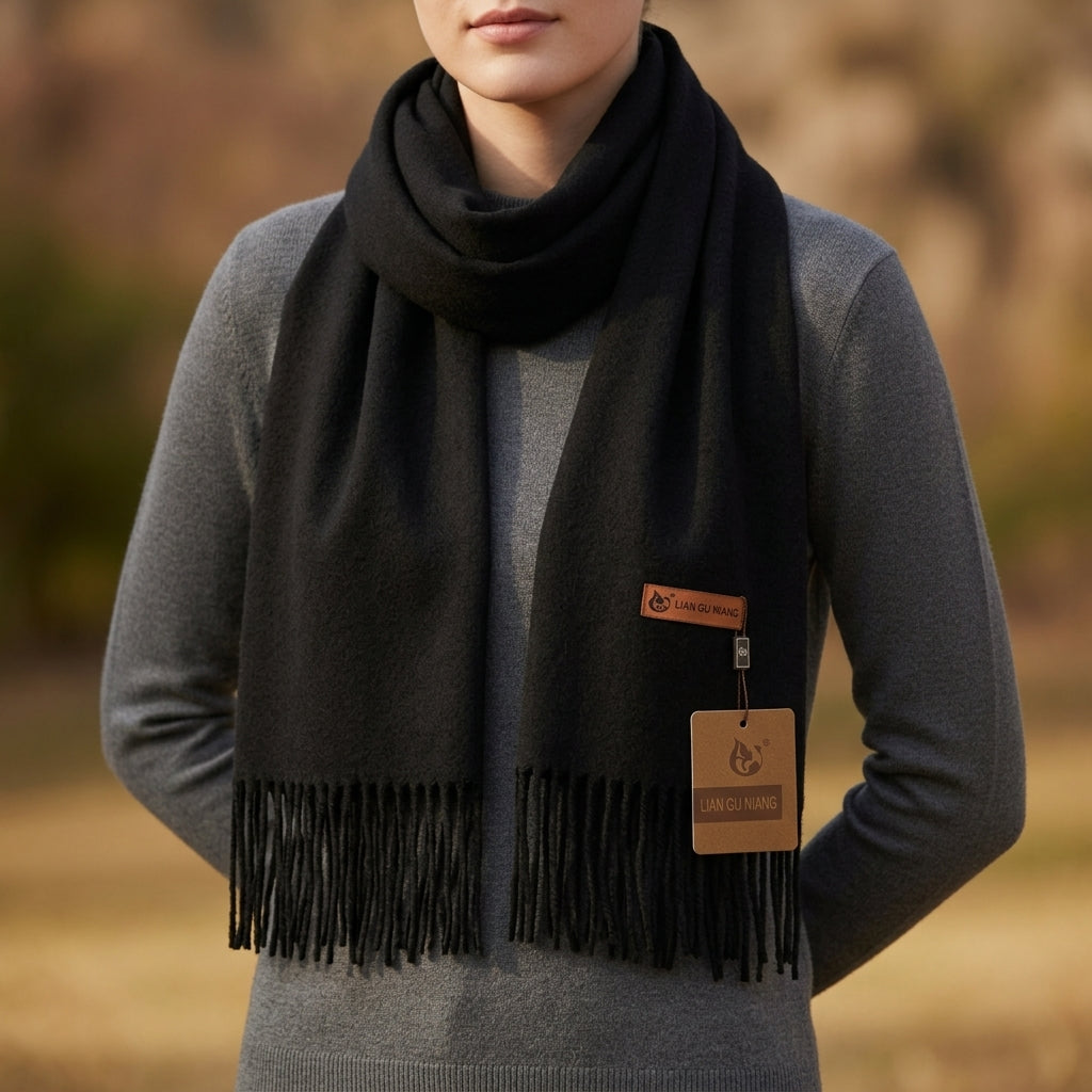Knit Blend Tassel Scarf Soft Refined Style – Elara