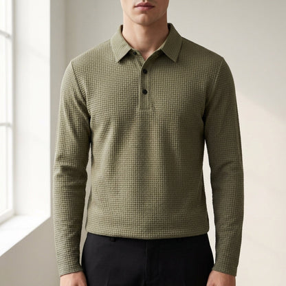 Men's Textured Knit Polo Short Sleeve Classic Style – Matteo