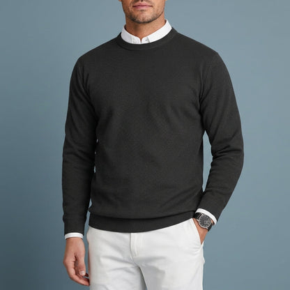 Crew Neck Sweater Premium Fabric Blend Refined Style – Aurelia