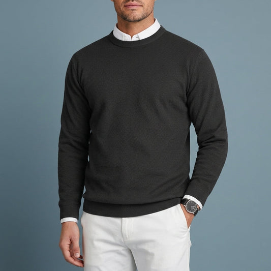 Crew Neck Sweater Premium Fabric Blend Refined Style – Aurelia