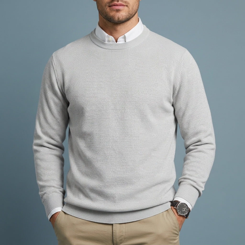 Crew Neck Sweater Premium Fabric Blend Refined Style – Aurelia