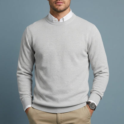 Crew Neck Sweater Premium Fabric Blend Refined Style – Aurelia