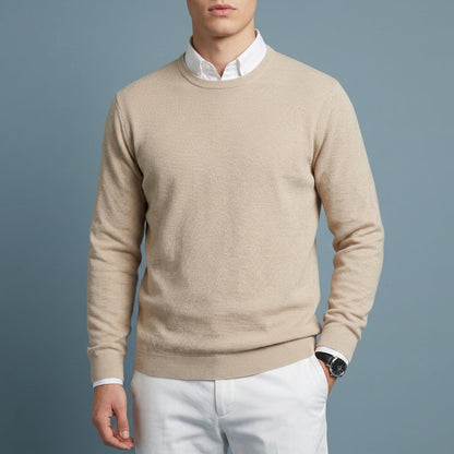 Crew Neck Sweater Premium Fabric Blend Refined Style – Aurelia