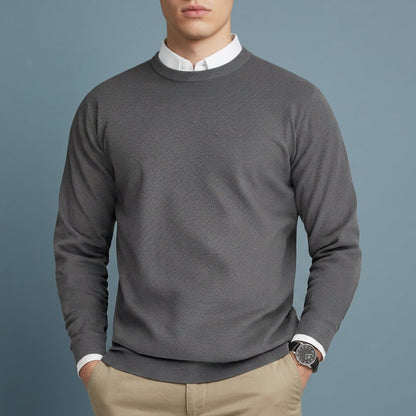 Crew Neck Sweater Premium Fabric Blend Refined Style – Aurelia