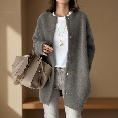 Women's Oversized Wool Blend Cardigan Relaxed Fit Long Sleeve – Celeste