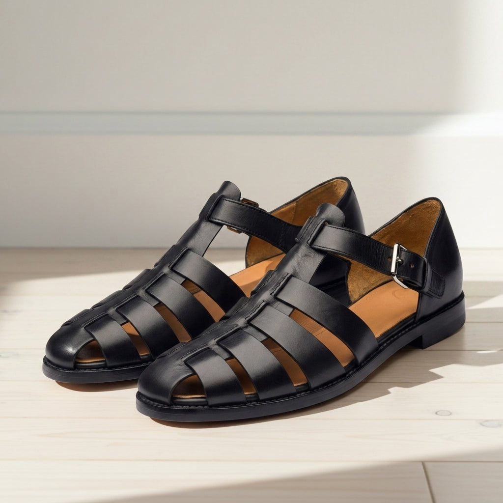 Leather Fisherman Sandals Woven Upper Durable Sole – Marlowe