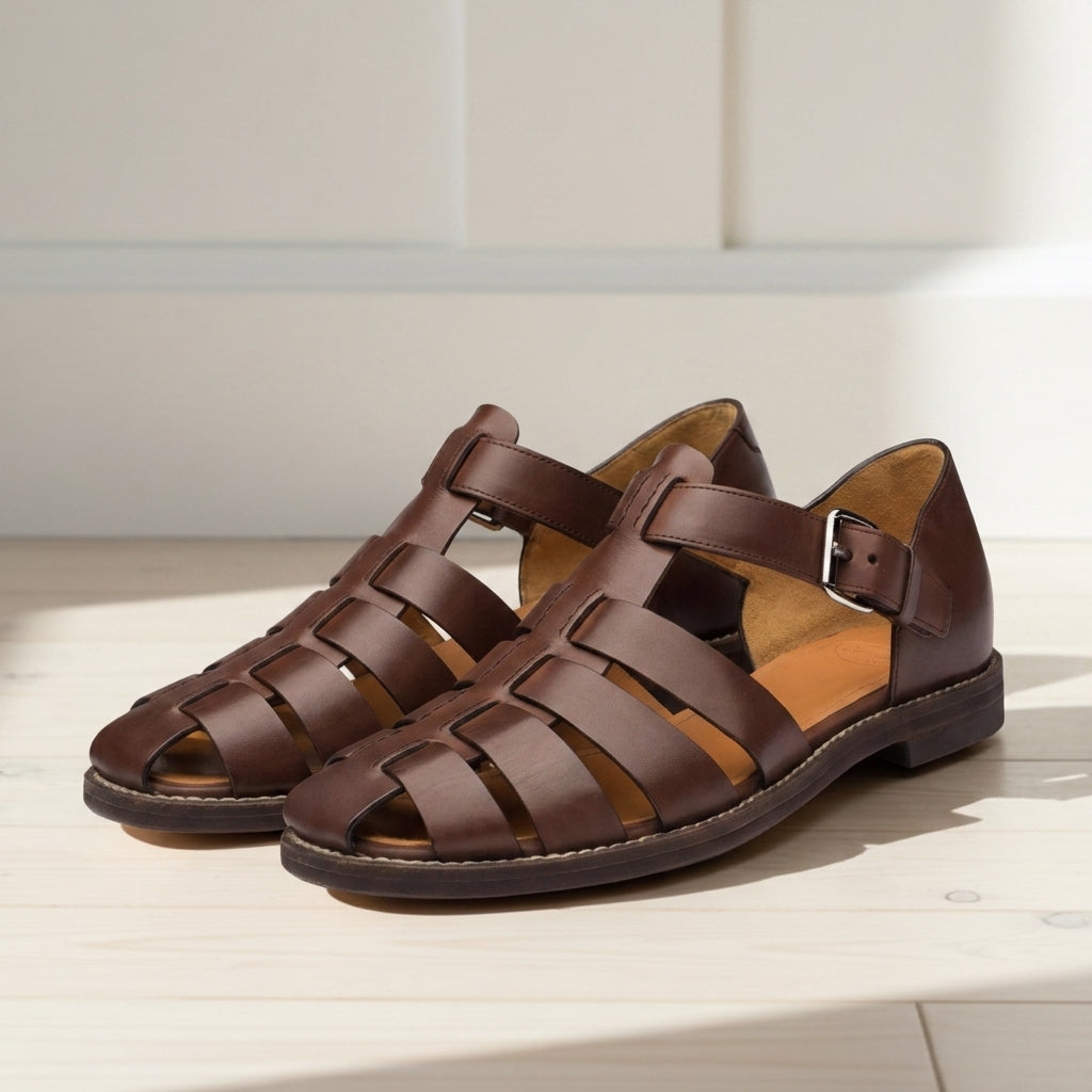 Leather Fisherman Sandals Woven Upper Durable Sole – Marlowe