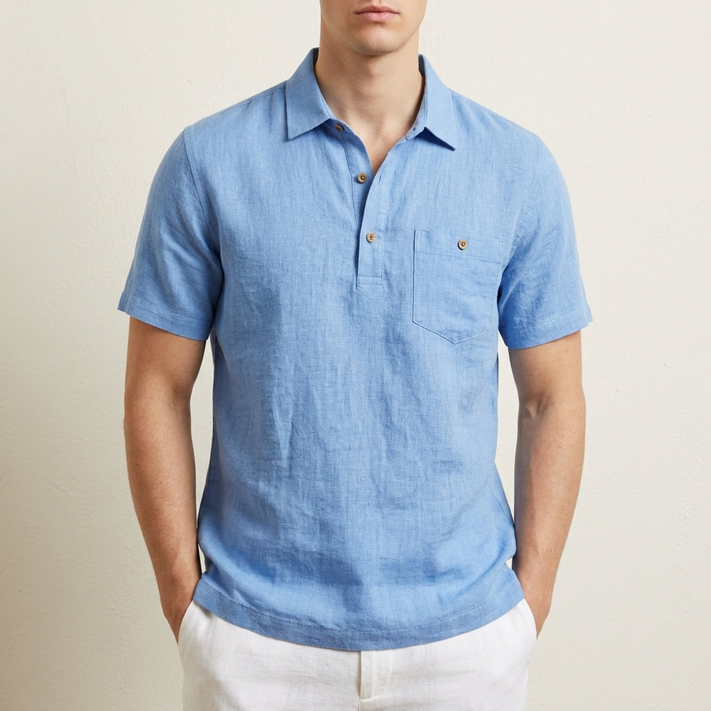 Linen Polo Shirt Lightweight Classic Style – Aurelio