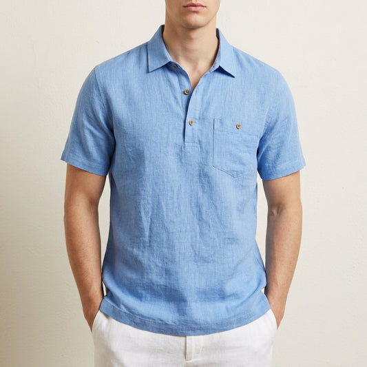 Linen Polo Shirt Lightweight Classic Style – Aurelio