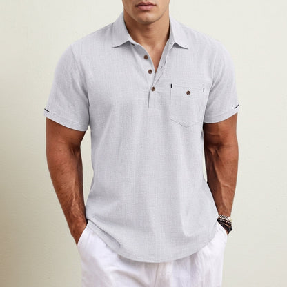 Linen Polo Shirt Lightweight Classic Style – Aurelio