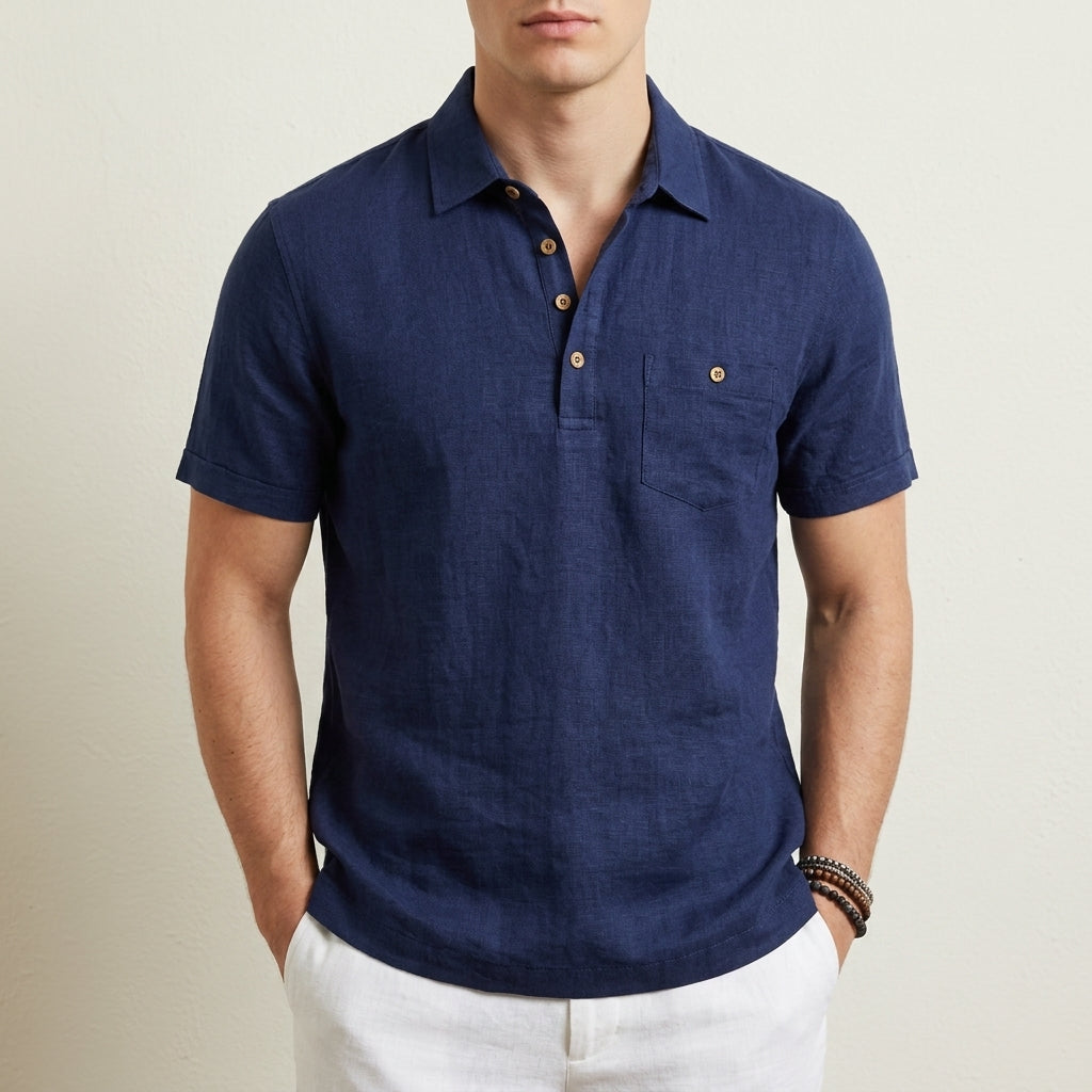 Linen Polo Shirt Lightweight Classic Style – Aurelio